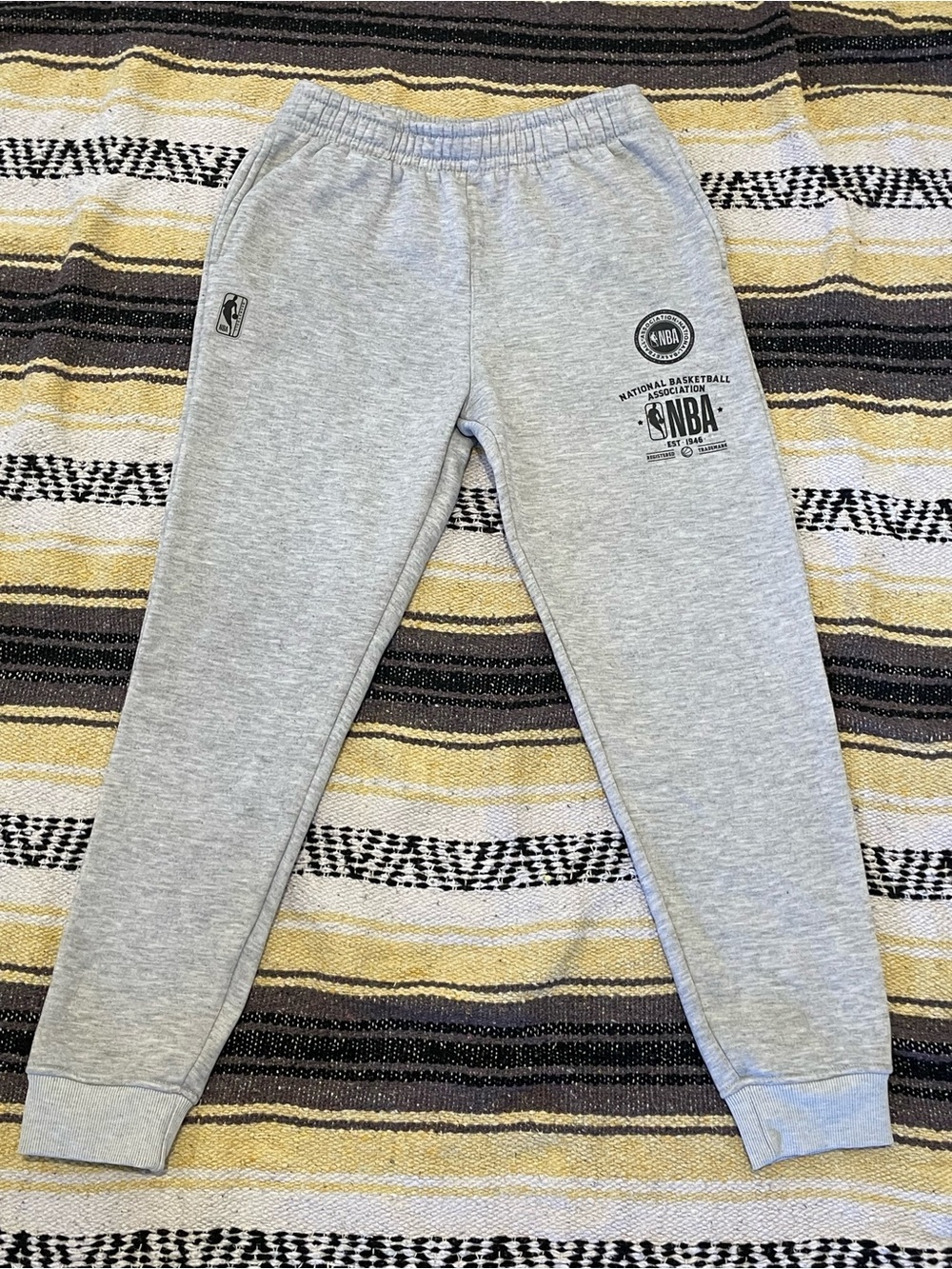 NBA Graphic Fleece Joggers 🏀 Comfy Grey Sweatpants Boy's Size 14-16 🔥